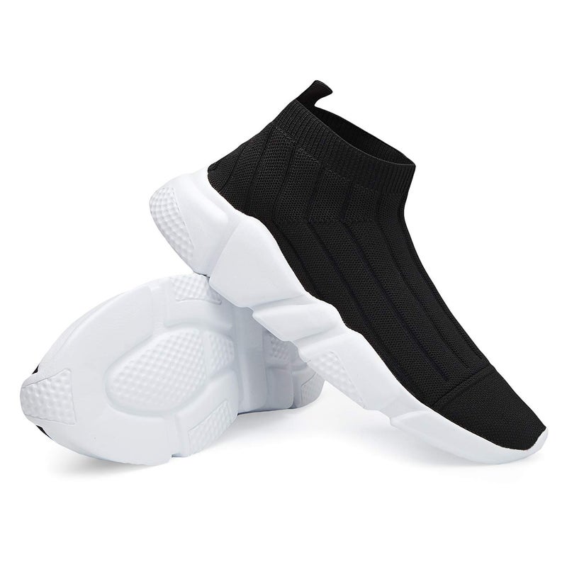 Casbeam Men's Running Knit Comfortable Lightweight Breathable Casual Sports Shoes Fashion Sneakers Slip-On Walking Shoes Black Size 8.5 - Image 5